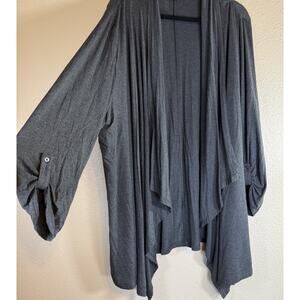 Lane Bryant Plus 26/28 Gray Open Front Cardigan Knit Long Sleeve